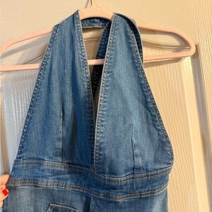 Dollhouse Blue Denim Halter like jumpsuit.